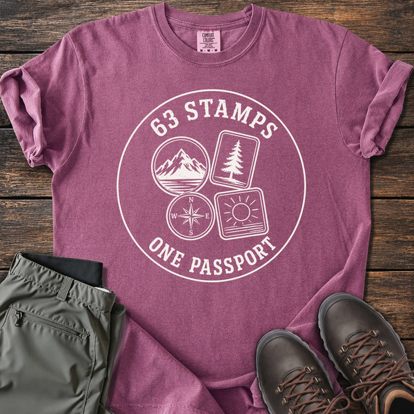 63 Stamps 1 Passport T-shirt