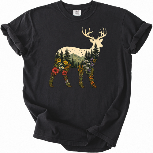 Floral Deer T-shirt