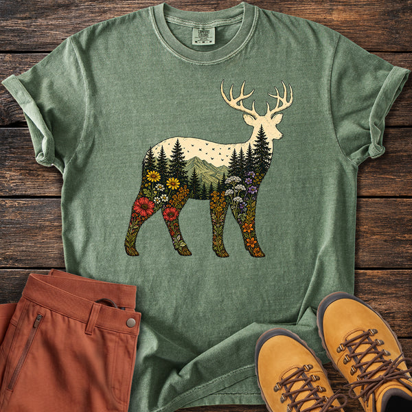 Floral Deer T-shirt