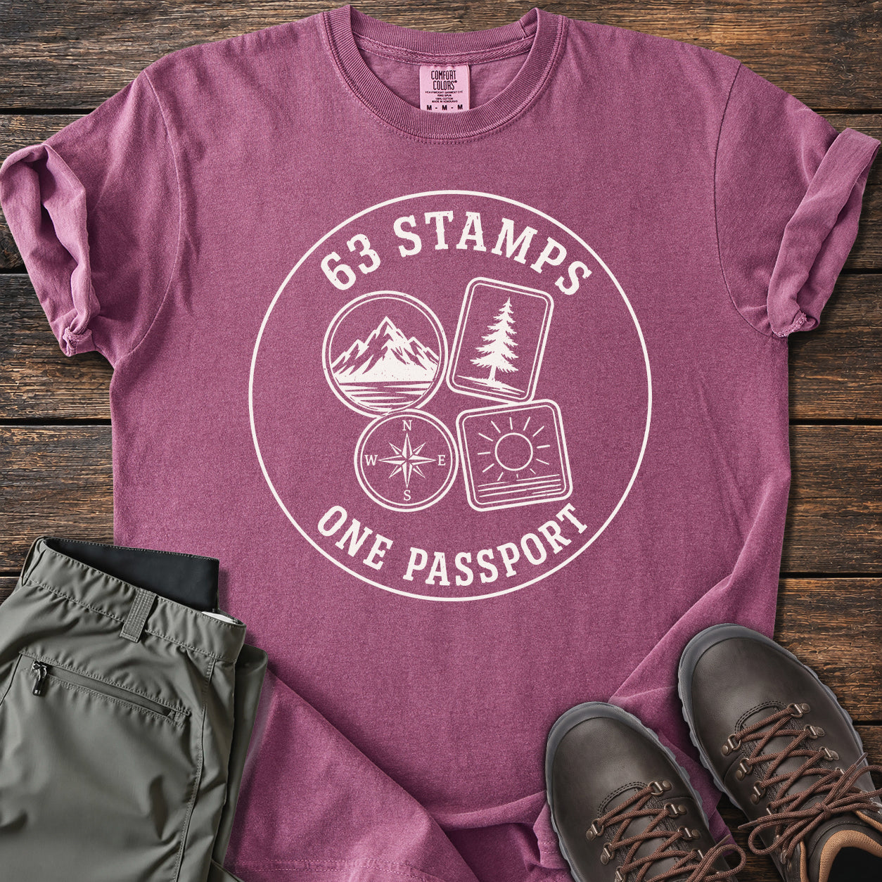 63 Stamps 1 Passport T-shirt