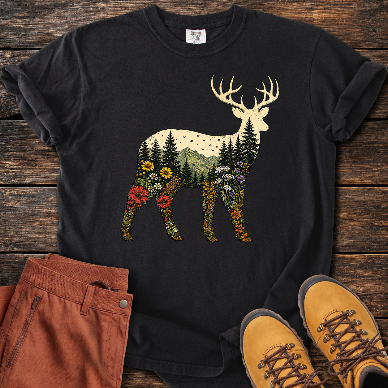 Floral Deer T-shirt