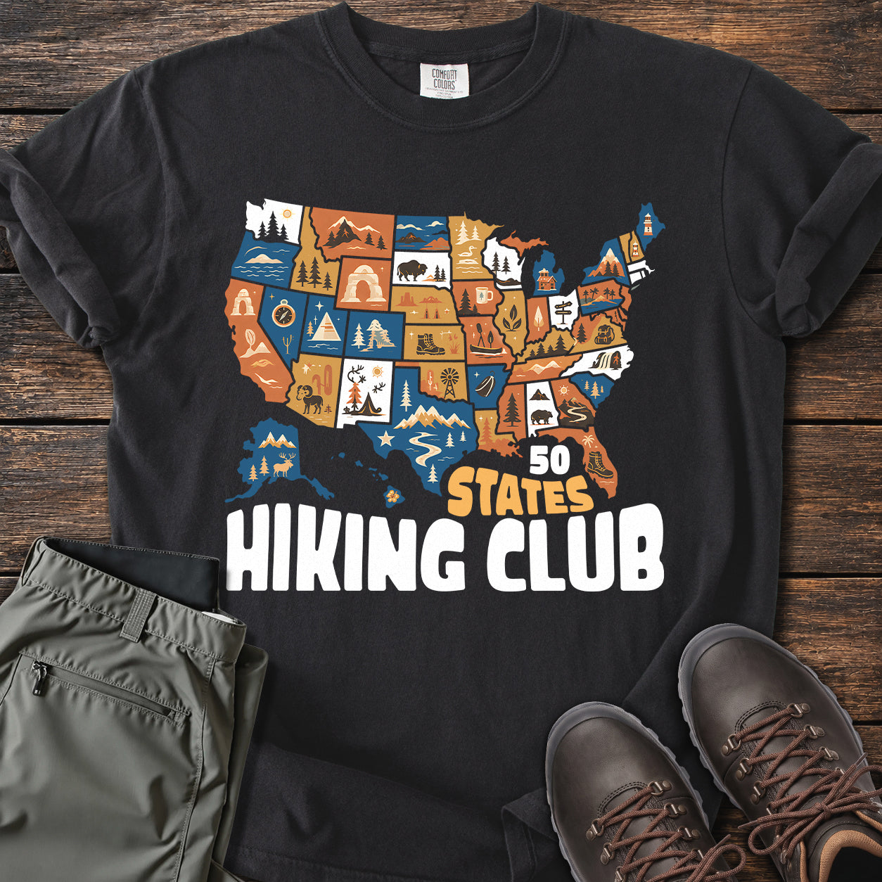 50 States Hiking Club T-shirt