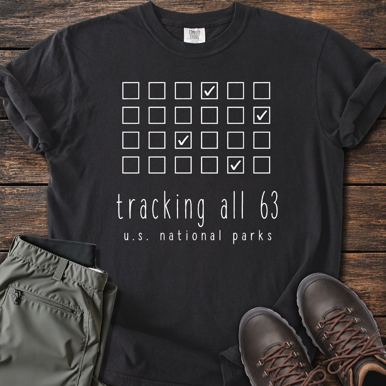 63 National Parks Checklist T-shirt