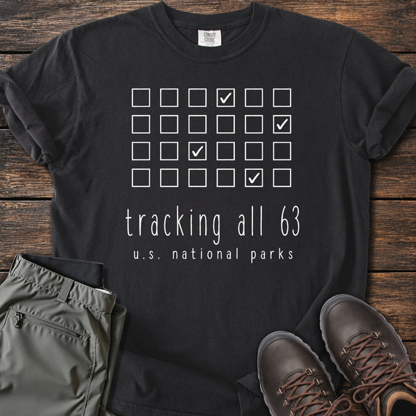 63 National Parks Checklist T-shirt