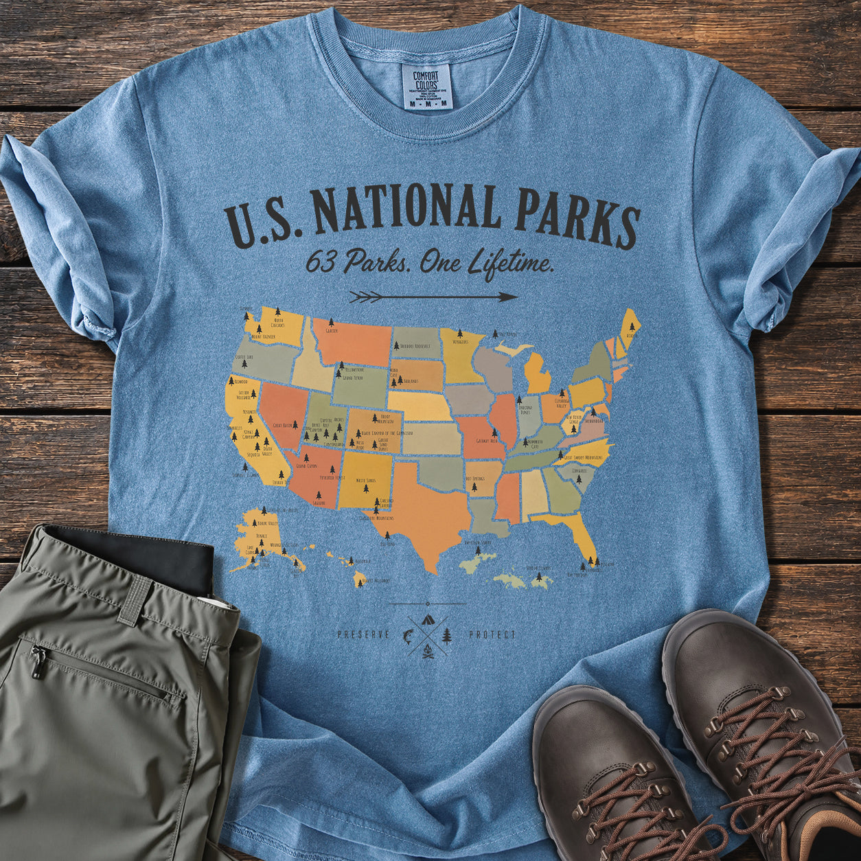 National Parks Map T-shirt