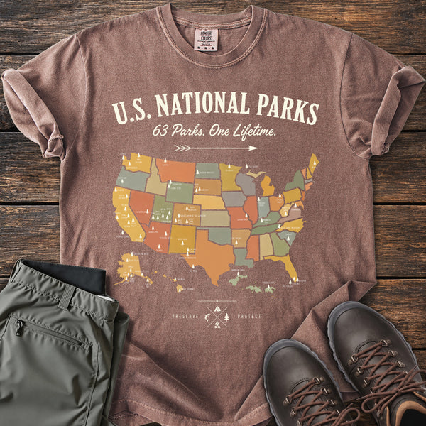 US National Parks Map T-shirt